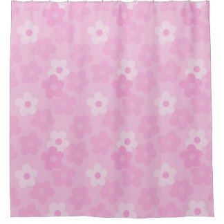 Cortina Para Box vintage 1960s pink floral print pattern