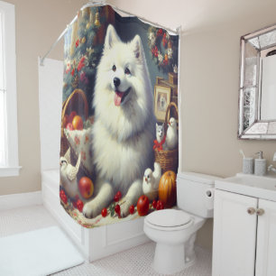 Cortina Para Box Vintage American Eskimo Painting