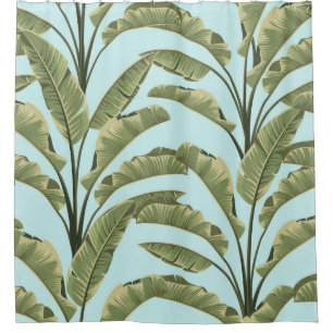 Cortina Para Box Vintage Banana Leaves: Tropical Sem Costura.