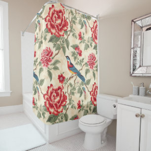 Cortina Para Box Vintage beige chinoiserie