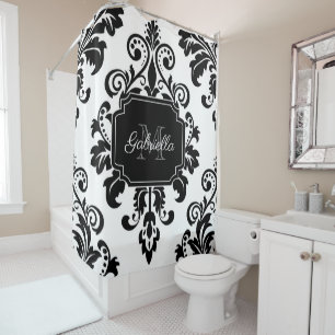Cortina Para Box Vintage Black and White