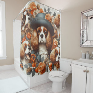 Cortina Para Box Vintage Cavalier King Charles Spaniel Painting