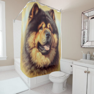 Cortina Para Box Vintage Chow-Chow Painting