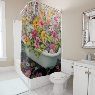 Cortina Para Box Vintage Cottage Botanical Farmhouse