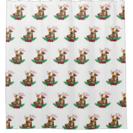 Cortina Para Box Vintage Cowgirl No Cavalo Feliz Natal