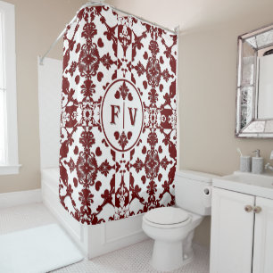 Cortina Para Box Vintage Damask Monograma