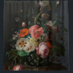 Cortina Para Box Vintage Dutch Master Still Life Rachel Ruysch<br><div class="desc">Step into the Dutch Golden Age with this masterfully restored reproduction of "Still Life with Flowers on a Marble Tabletop" (1716) by Rachel Ruysch. As one of the most celebrated floral painters in history, Ruysch was famous for her meticulous detail and dramatic, "moody" lighting. This piece features a lush, asymmetrical...</div>