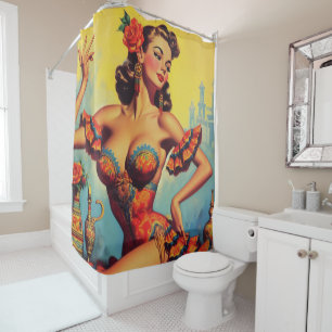 Cortina Para Box Vintage Flamenco Pin Up