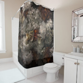 Cortina Para Box Vintage Flores Brancas E Rumulosas Hidrania Botâni