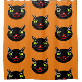 Cortina Para Box Vintage Halloween Desorte Black Cat I