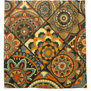 Cortina Para Box Vintage Motifs Islâmicos, decorativo sem soldadura