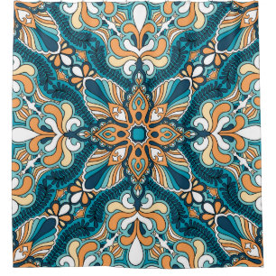 Cortina Para Box vintage paisley kerhead ornament impressão. Cabe