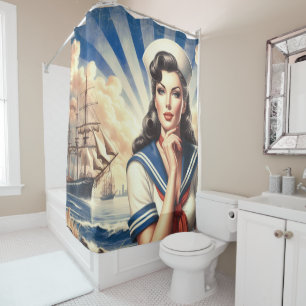 Cortina Para Box Vintage Sailer Pin Up