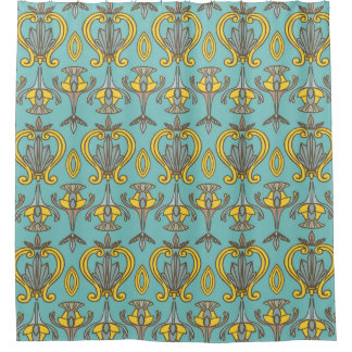 Cortina Para Box vintage Seamless Art Nouveau Pattern. Muro de Vint