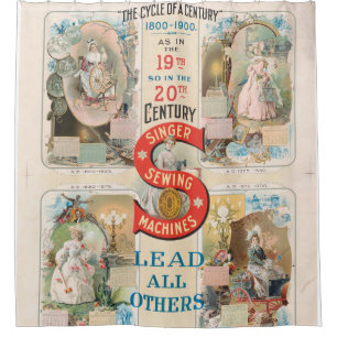 Cortina Para Box Vintage Singer Sewing Machine Ad