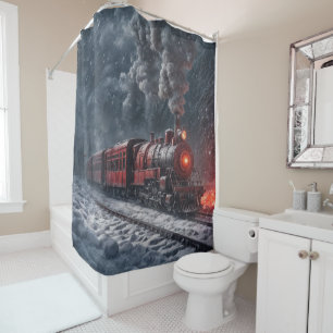 Cortina Para Box Vintage Snow Train