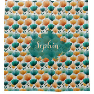 Cortina Para Box Vintage Spring Yellow and Green Floral