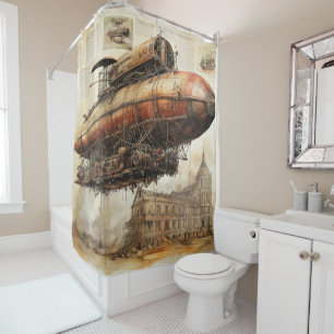 Cortina Para Box Vintage Steampunk Zeppelin (3)