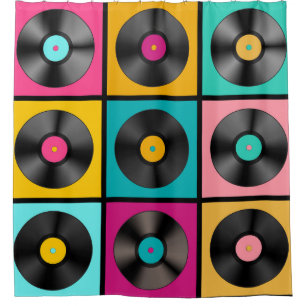 Cortina Para Box Vintage Vinyl Records - Informações Retroativas