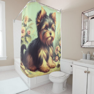 Cortina Para Box Vintage Yorkshire Terrier Painting