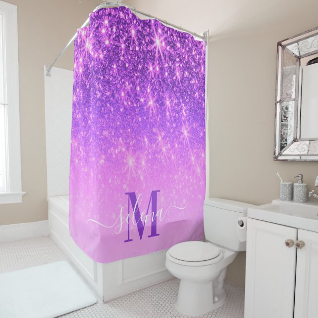 Cortina Para Box Violet Purple Glitter (In Situ)
