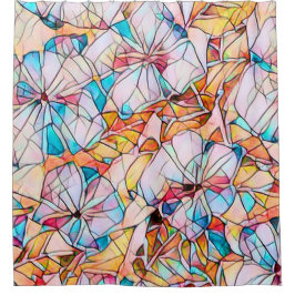 Cortina Para Box Violetas De Vidro Manchadas