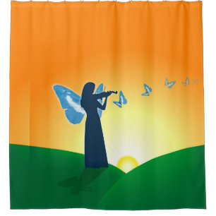 Cortina Para Box Violinista e borboleta