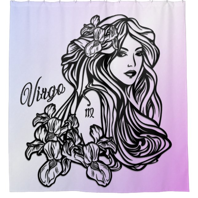 Cortina Para Box Virgem Zodíaco Roxo (Frente)