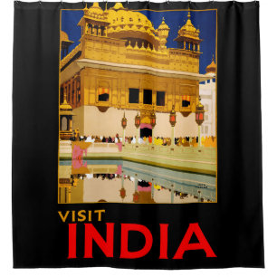 Cortina Para Box Visite o poster de viagens India Vintage art
