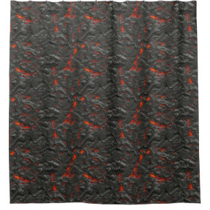 Cortina Para Box vulcão de lava Molten preto e vermelho