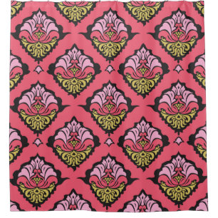 Cortina Para Box Wallpaper Oriental Damask Floral Sem Costura