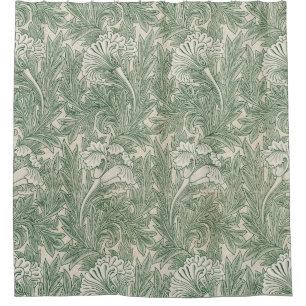 Cortina Para Box Wallpaper tulip William Morris verde têxtil