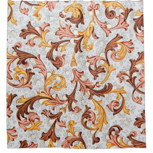 Cortina Para Box Wallpaper Vintage - Padrão Floral do 18º Centu