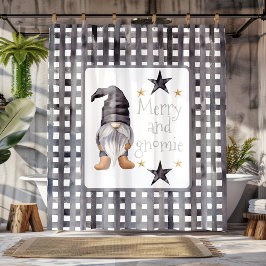 Cortina Para Box Watercolor Winter Gnomon Buffalo check Natal