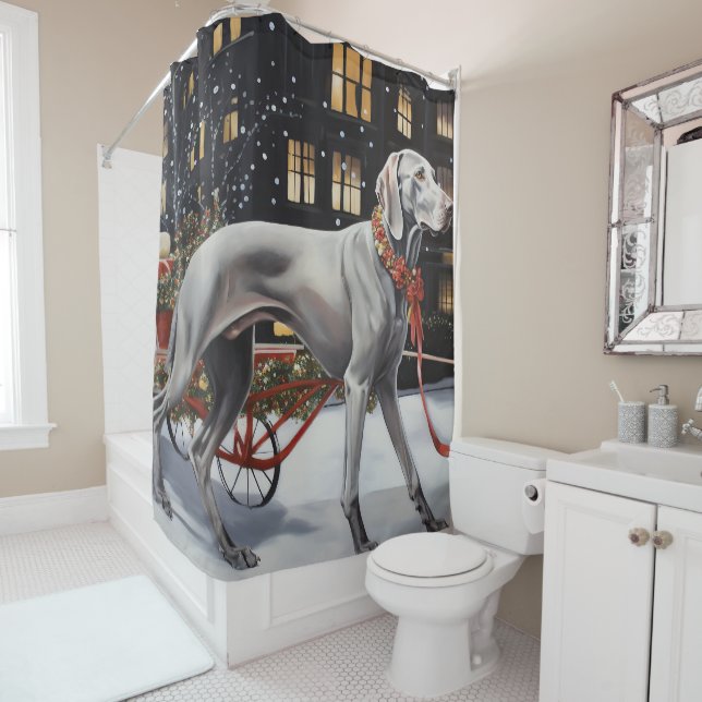 Cortina Para Box Weimaraner Christmas Fesason Season (In Situ)