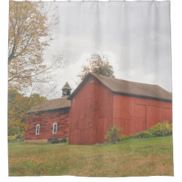 Cortina Para Box Western Mass Big Red Barn in Autumn Shower Curtain