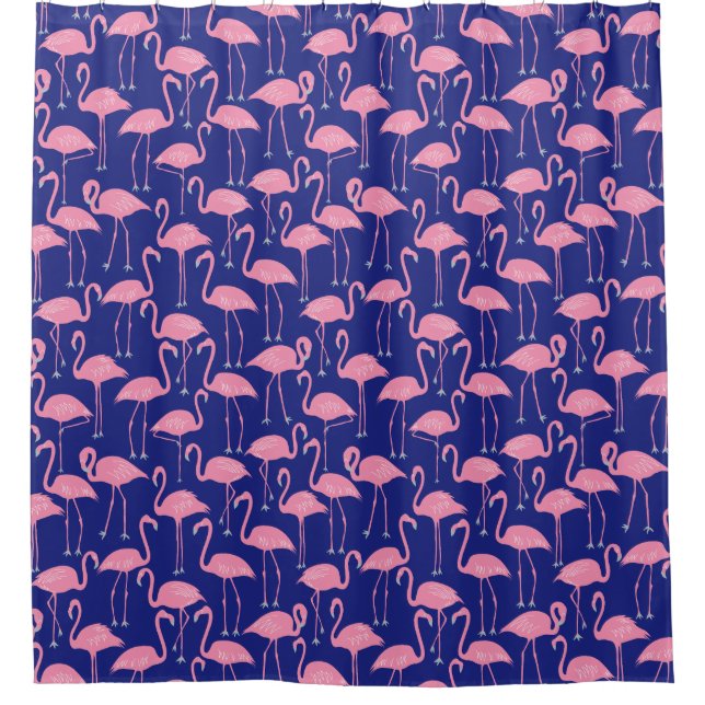 Cortina Para Box Whimsical Flamingo | Tropical Bathroom Coastal (Frente)