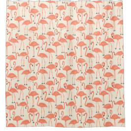 Cortina Para Box Whimsical Flamingo | Tropical Bathroom Sunset