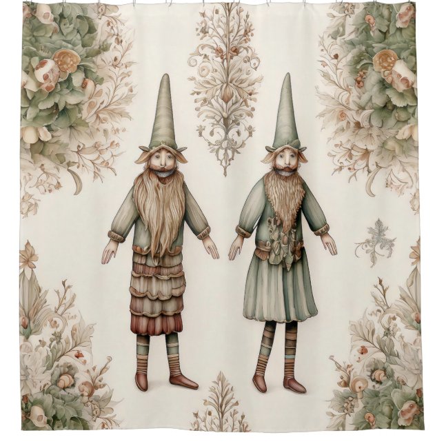 Cortina Para Box Whimsical Forest Gnomes & Botanical (1) (Frente)