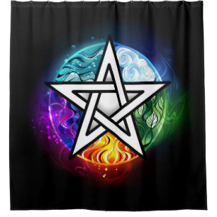 Cortina Para Box Wiccan pentagram