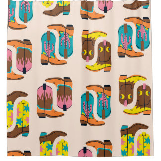 Cortina Para Box Wild West Cowboy Boots: Padrão de Conceito de Moda