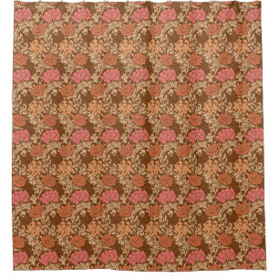 Cortina Para Box William Morris Chrysanthemums, Brown and Rust