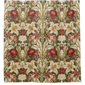 Cortina Para Box William Morris Lily and Pomegranate Floral pattern