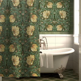 Cortina Para Box William Morris Pimpernel Green Art Nouveau Floral