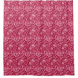 Cortina Para Box William Morris Sunflower, Borgonha e Rosa