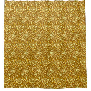 Cortina Para Box William Morris Sunflower, Mustard Dourado / Amarel