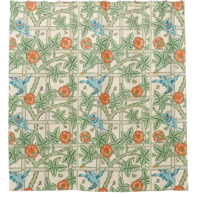 Cortina Para Box William Morris Trellis Victorian Wallpaper (Frente)