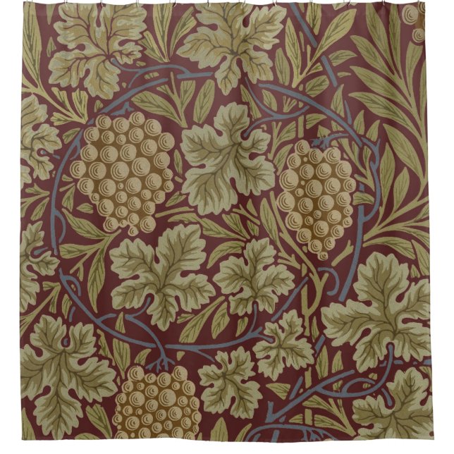 Cortina Para Box William Morris Vine Grape Red Green Art (Frente)