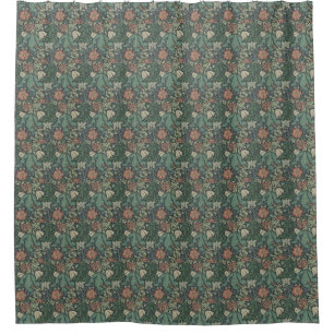 Cortina Para Box William Morris Vintage Compton Verde Rosa