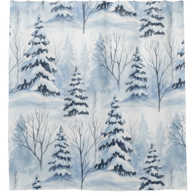 Cortina Para Box Winter Forest Serenity – Snow-Covered Woodland (Frente)